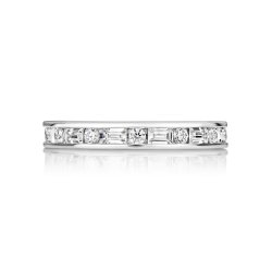 Baguette And Round Stones Full Eternity Ring LRG0063