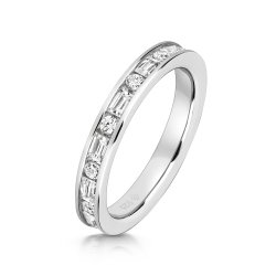 Baguette And Round Stones Full Eternity Ring LRG0063