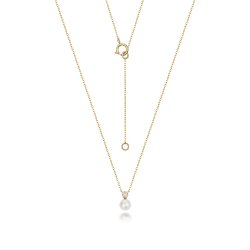Diamond & Akoya Pearl Necklace In 18ct Gold 