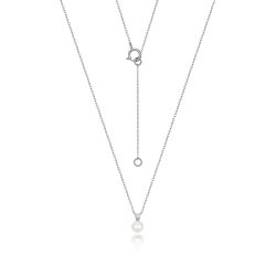 Diamond & Akoya Pearl Necklace In 18ct White Gold 