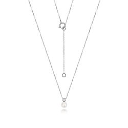 Diamond & Akoya Pearl Necklace In 18ct White Gold 