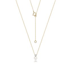 Diamond & Akoya Pearl Necklace In 18ct Gold 
