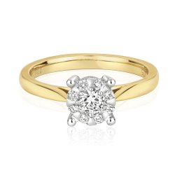 Diamond Brilliant Set Engagement Ring In 9ct Gold 