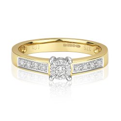 Diamond Brilliant Set Engagement Ring In 9ct Gold 