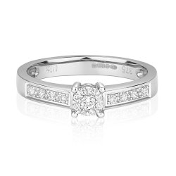 Diamond Brilliant Set Engagement Ring In 9ct White Gold 