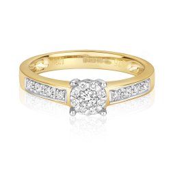Diamond Brilliant Set Engagement Ring In 9ct Gold 