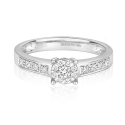 Diamond Brilliant Set Engagement Ring In 9ct White Gold 