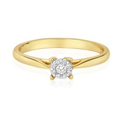 Diamond Brilliant Set Engagement Ring In 9ct Gold 
