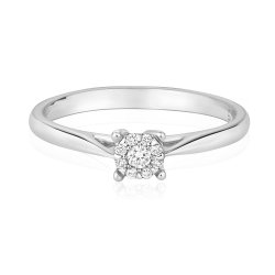 Diamond Brilliant Set Engagement Ring In 9ct White Gold 