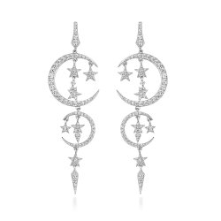 Moon And Star Chandelier Drop Earrings LEG0129