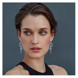 Moon And Star Chandelier Drop Earrings LEG0129