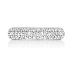 Round Stones 3 Row Pave Set Eternity Ring LRG0056