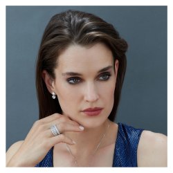 Round Centre Claw Set With Round Stone Sides 3 Row Eternity Ring LRG0058