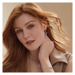 Silver Plain Heart Within Round Halo Cz Drops SEG0029CZ
