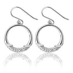 Silver  Pave Set Cz Circular Drops SEG0068CZ