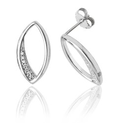 Silver Pave Set Cz Marquise Studs SEG0064CZ