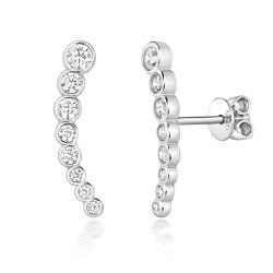 Silver Graduated Rubover Set Cz Studs SEG0075