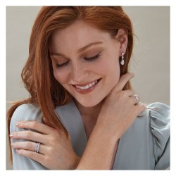 Silver Heart Marquise And Pear Cz Drop SEG0079