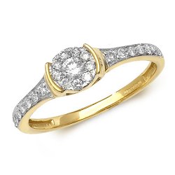 Diamond Brilliant Set With Set Shoulders Engagement Ring In 9ct Gold 