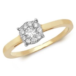 Diamond Brilliant Set Engagement Ring In 9ct Gold 