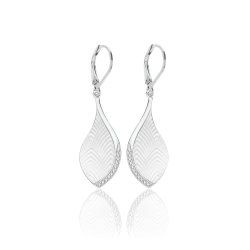 Silver Mother Of Pearl And Pave Set Cz Pear Shape Drops SEG0088