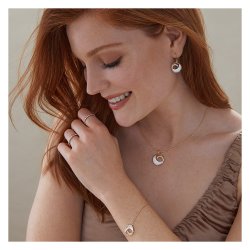 Silver Yellow Gold Plated Mother Of Pearl And Cz Swirl Drops SEG0087Y