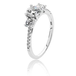 Silver Micro Set Shoulders Triology Cz Ring SRG0049
