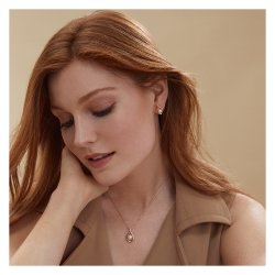 Silver Rose Gold Plated Pave Set Cz Shell And Pearl Pendant And Chain SPG0051R