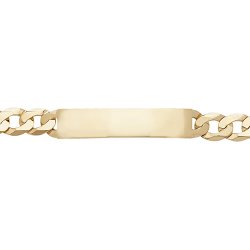 9ct Gold Gents' Curb Rectangular Id Plate Bracelet 