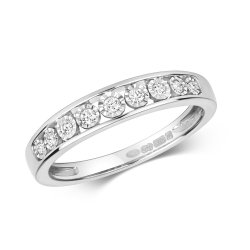 Diamond Illusion Set Half Eternity Ring In 9ct White Gold 