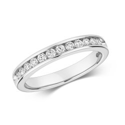 Diamond Channel Set Half Eternity Ring In 9ct White Gold 