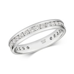 Diamond Channel Set 3/4 Eternity Ring In 9ct White Gold 