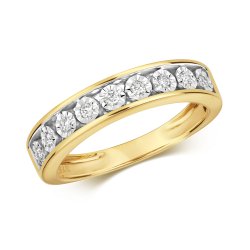 Diamond Illusion Set Eternity Ring In 9ct Gold 