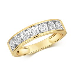 Diamond Illusion Set Eternity Ring In 9ct Gold 