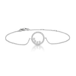 Silver Bubbles Within Round Halo Cz Bracelet SBG0037