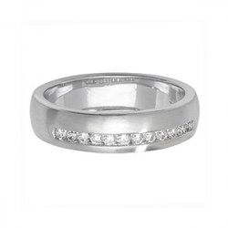 Diamond Wedding Ring Channel Set In 9ct White Gold 