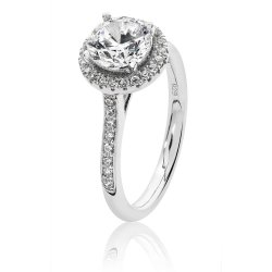 Silver Halo Round Cz Claw Set Ring SRG0009CZ