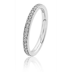 Silver Thread And Grain Cz Set  Half Eternity Ring SRG0029CZ