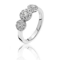 Silver Cluster Cz Trilogy Ring SRG0033CZ