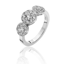Silver Cluster Cz Trilogy Ring SRG0034CZ