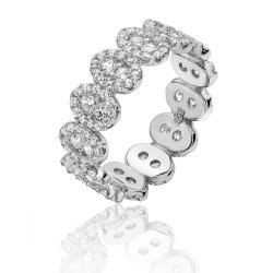 Silver Halo Oval Cz Full Eternity Ring SRG0036CZ