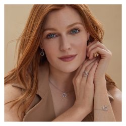 Silver Plain Heart Within Round Halo Cz Ring SRG0037CZ