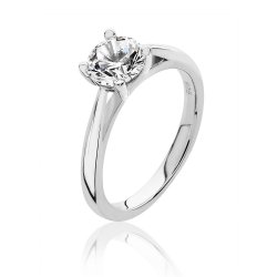 Silver Round Solitaire Cz 4 Claw Set Ring SRG0076CZ