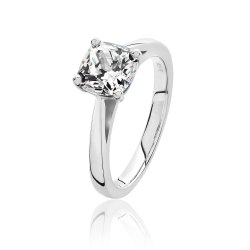 Silver Cushion Solitaire Cz 4 Claw Set Ring SRG0080CZ
