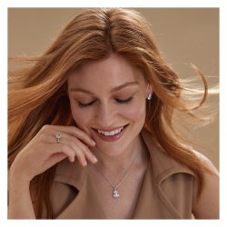 Silver Oval Solitaire Cz 4 Claw Set Ring SRG0091CZ
