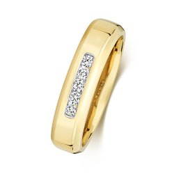 Diamond Channel Set Wedding Ring In 9ct Gold 