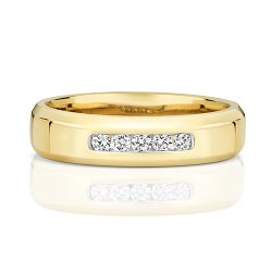 Diamond Channel Set Wedding Ring In 9ct Gold 