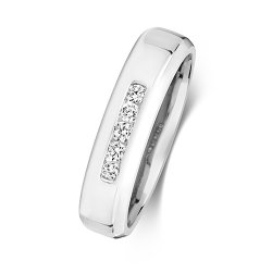 Diamond Channel Set Wedding Ring In 9ct White Gold 