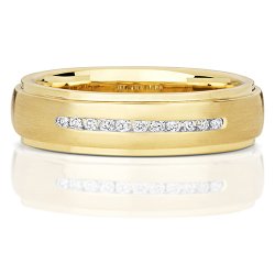 Diamond Channel Set Wedding Ring In 9ct Gold 