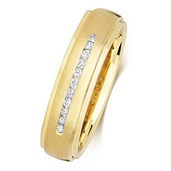 Diamond Channel Set Wedding Ring In 9ct Gold 